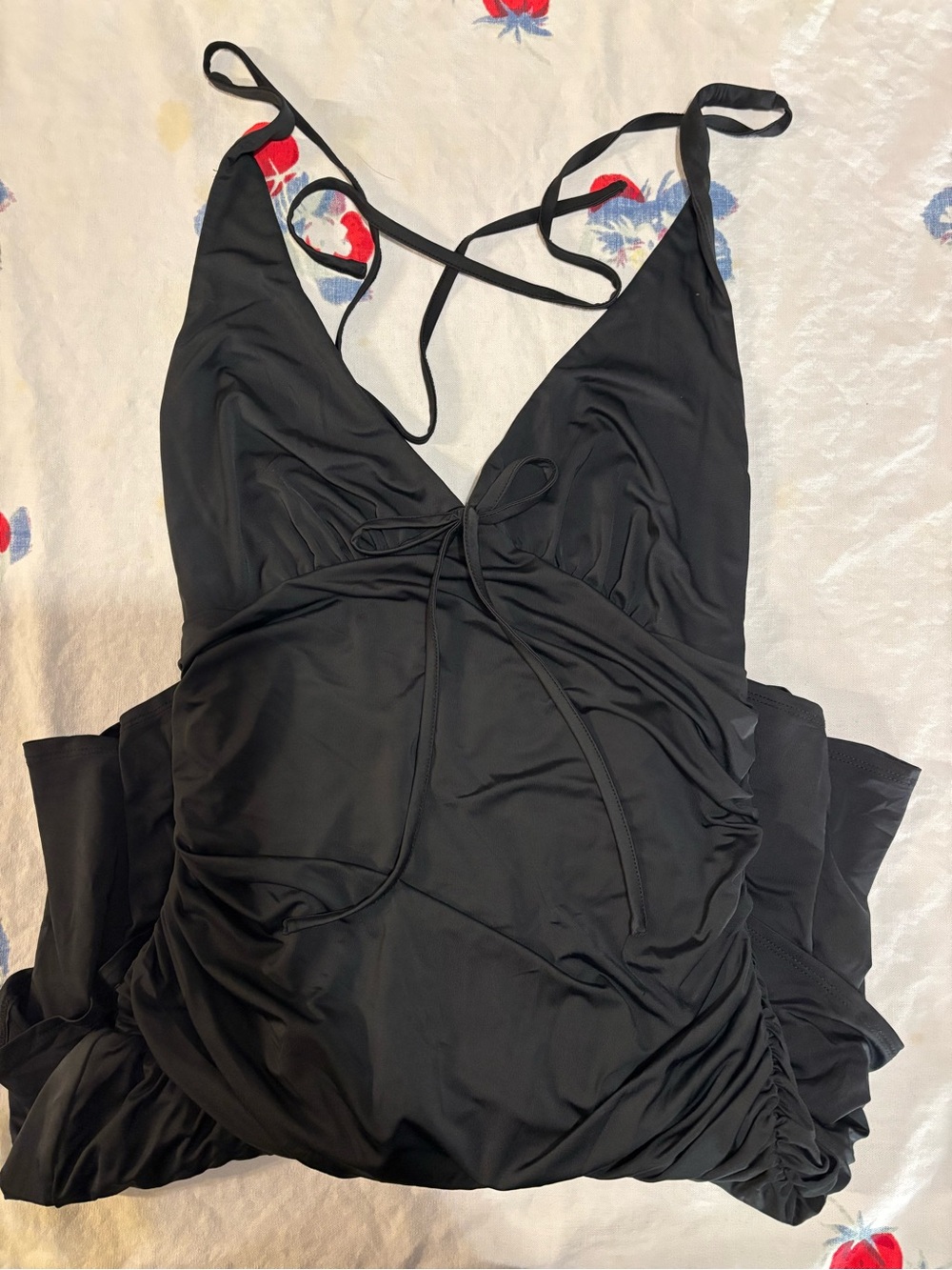 wild fable Black Asymmetrical Strappy V-Neck Dress